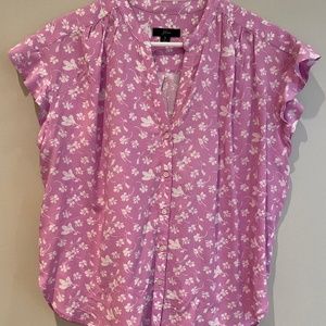 JCREW v-neck button down blouse (Size S)